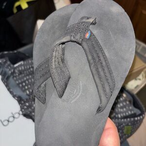 Rainbow Gray Flip Flops